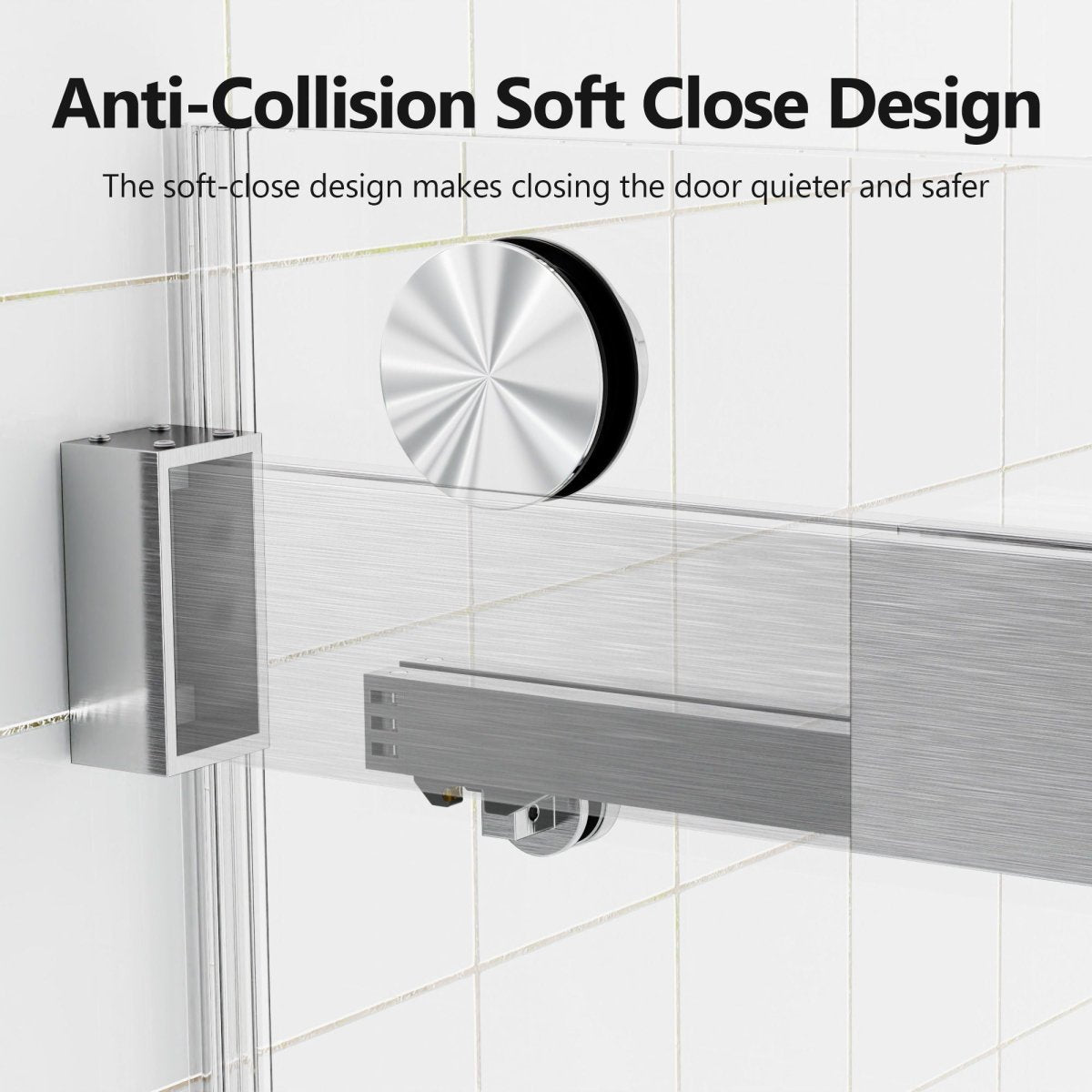 Frameless Double Sliding Soft-Close Shower Door, 3 / 8" (10Mm) Thick SGCC Tempered Glass Door, Matte - Shower Doors available at Alpine Outlets in Denver