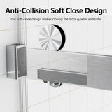 Frameless Double Sliding Soft-Close Shower Door, 3 / 8" (10Mm) Thick SGCC Tempered Glass Door, Matte - Shower Doors available at Alpine Outlets in Denver