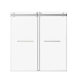Frameless Double Sliding Soft-Close Shower Door, 3 / 8" (10Mm) Thick SGCC Tempered Glass Door, Matte - Shower Doors available at Alpine Outlets in Denver