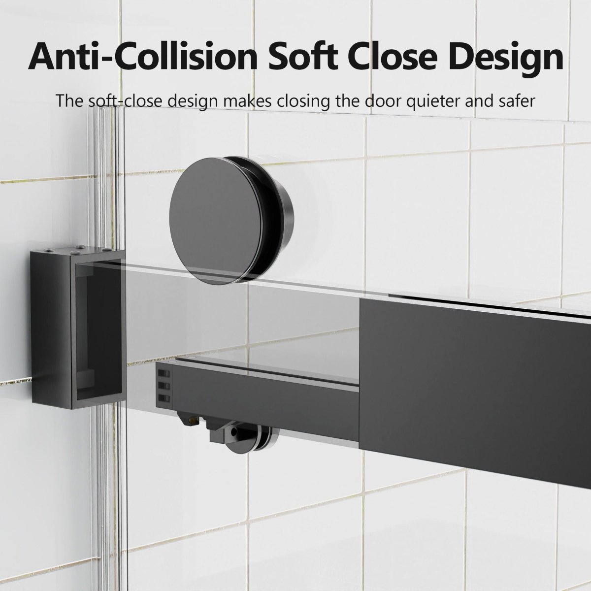 Frameless Double Sliding Soft-Close Shower Door, 3 / 8" (10Mm) Thick SGCC Tempered Glass Door, Matte - Shower Doors available at Alpine Outlets in Denver