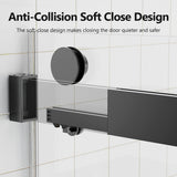 Frameless Double Sliding Soft-Close Shower Door, 3 / 8" (10Mm) Thick SGCC Tempered Glass Door, Matte - Shower Doors available at Alpine Outlets in Denver