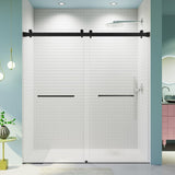 Frameless Double Sliding Soft-Close Shower Door, 3 / 8" (10Mm) Thick SGCC Tempered Glass Door, Matte - Shower Doors available at Alpine Outlets in Denver