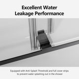 Frameless Double Sliding Soft-Close Shower Door, 3 / 8" (10Mm) Thick SGCC Tempered Glass Door, Matte - Shower Doors available at Alpine Outlets in Denver