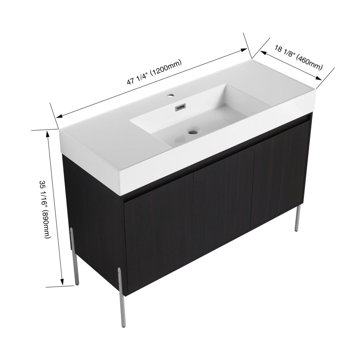 Freestanding Bathroom Vanity With Resin Sink And Storage Cabinet - Vanities available at Alpine Outlets in Denver