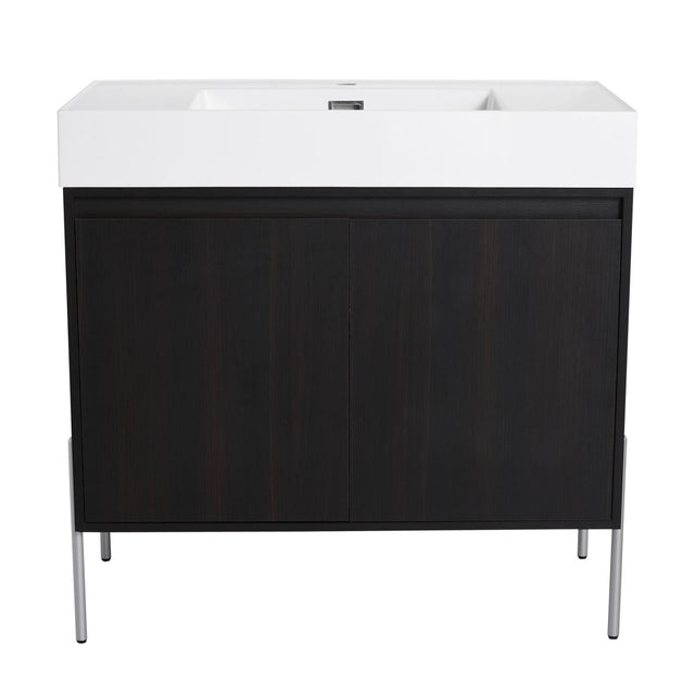 Freestanding Bathroom Vanity With Resin Sink And Storage Cabinet - Vanities available at Alpine Outlets in Denver