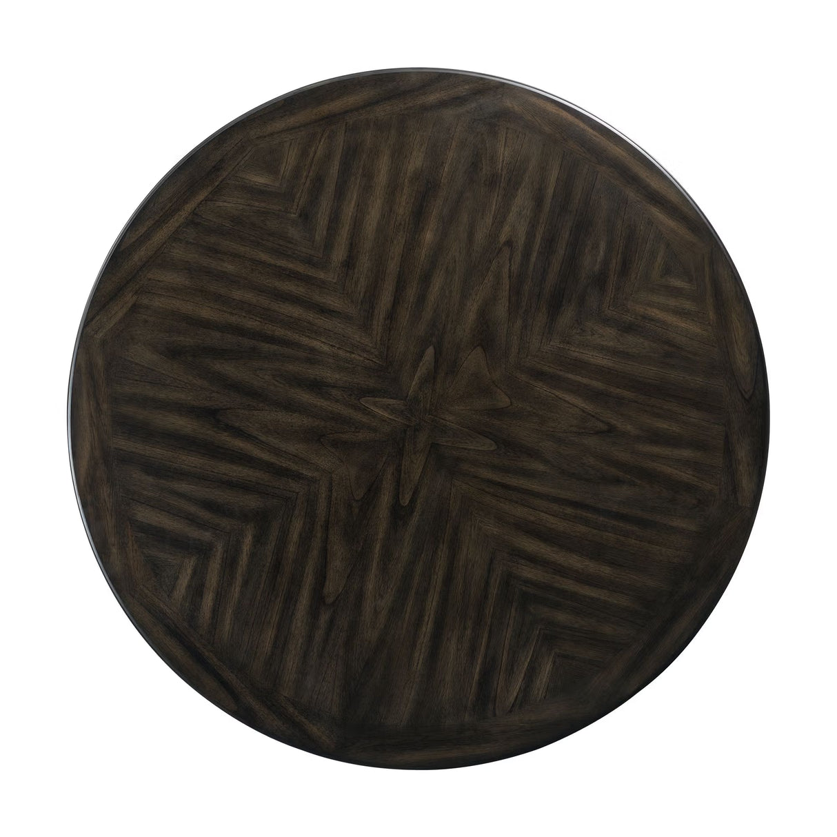 Walnut Round Mid-Century Dining Table with Shelf - Dining Room Furniture - Alpine Outlets