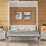 Full Size Murphy Bed With 2 Drawers - Beige - Cabinet Beds available at Alpine Outlets in Denver