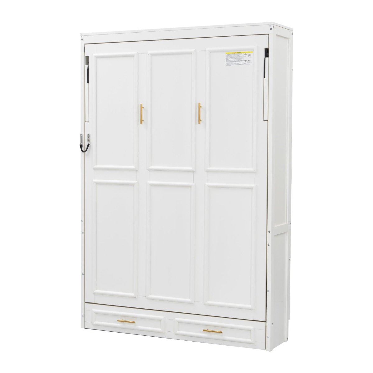 Full Size Murphy Bed With 2 Drawers - Beige - Cabinet Beds available at Alpine Outlets in Denver