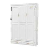 Full Size Murphy Bed With 2 Drawers - Beige - Cabinet Beds available at Alpine Outlets in Denver
