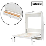 Full Size Murphy Bed With 2 Drawers - Beige - Cabinet Beds available at Alpine Outlets in Denver