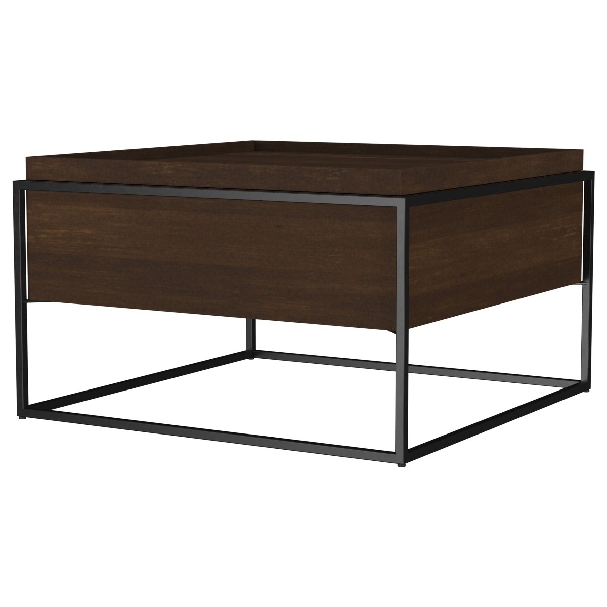 Fulton 30 - inch Square Mango Wood Coffee Table Dark Brown - Coffee Tables available at Alpine Outlets in Denver
