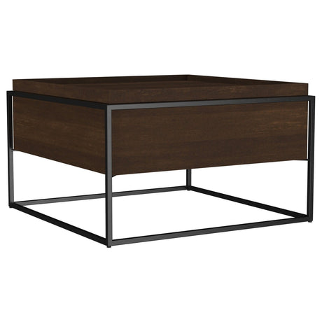 Fulton 30 - inch Square Mango Wood Coffee Table Dark Brown - Coffee Tables available at Alpine Outlets in Denver