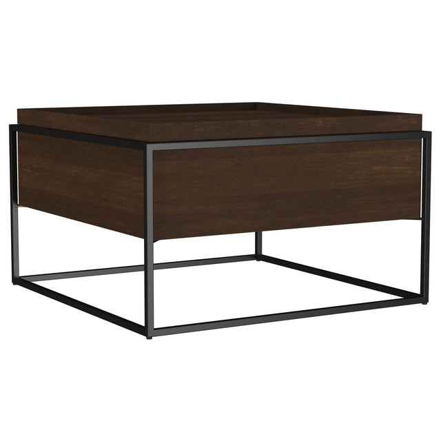 Fulton 30 - inch Square Mango Wood Coffee Table Dark Brown - Coffee Tables available at Alpine Outlets in Denver