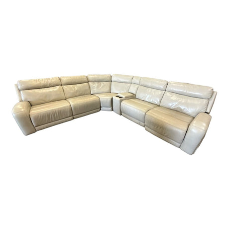 Gearhart 6 - piece Leather Power Reclining Sectional - available at Alpine Outlets in Denver