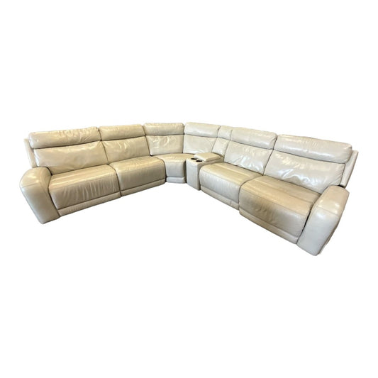 Gearhart 6 - piece Leather Power Reclining Sectional - Alpine Outlets