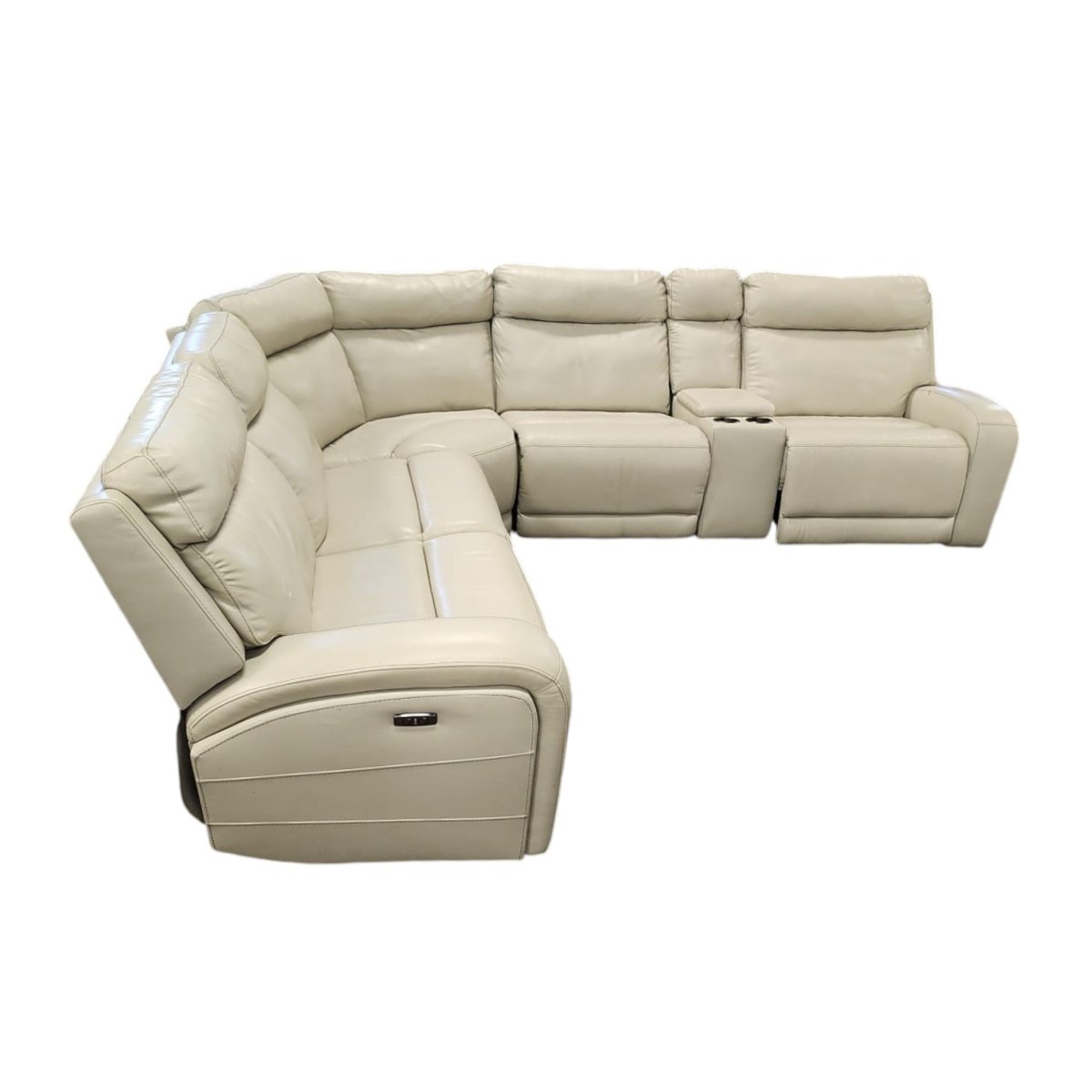 Gearhart 6 - piece Leather Power Reclining Sectional with Power Headrests - available at Alpine Outlets in Denver