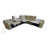 Gearhart 6 - Piece Leather Power Reclining Sectional with Power Headrests (ID U527834) - Living Room Furniture available at Alpine Outlets in Denver