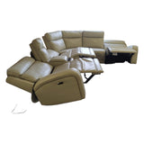 Gearhart 6 - Piece Leather Power Reclining Sectional with Power Headrests (ID U527834) - Living Room Furniture available at Alpine Outlets in Denver