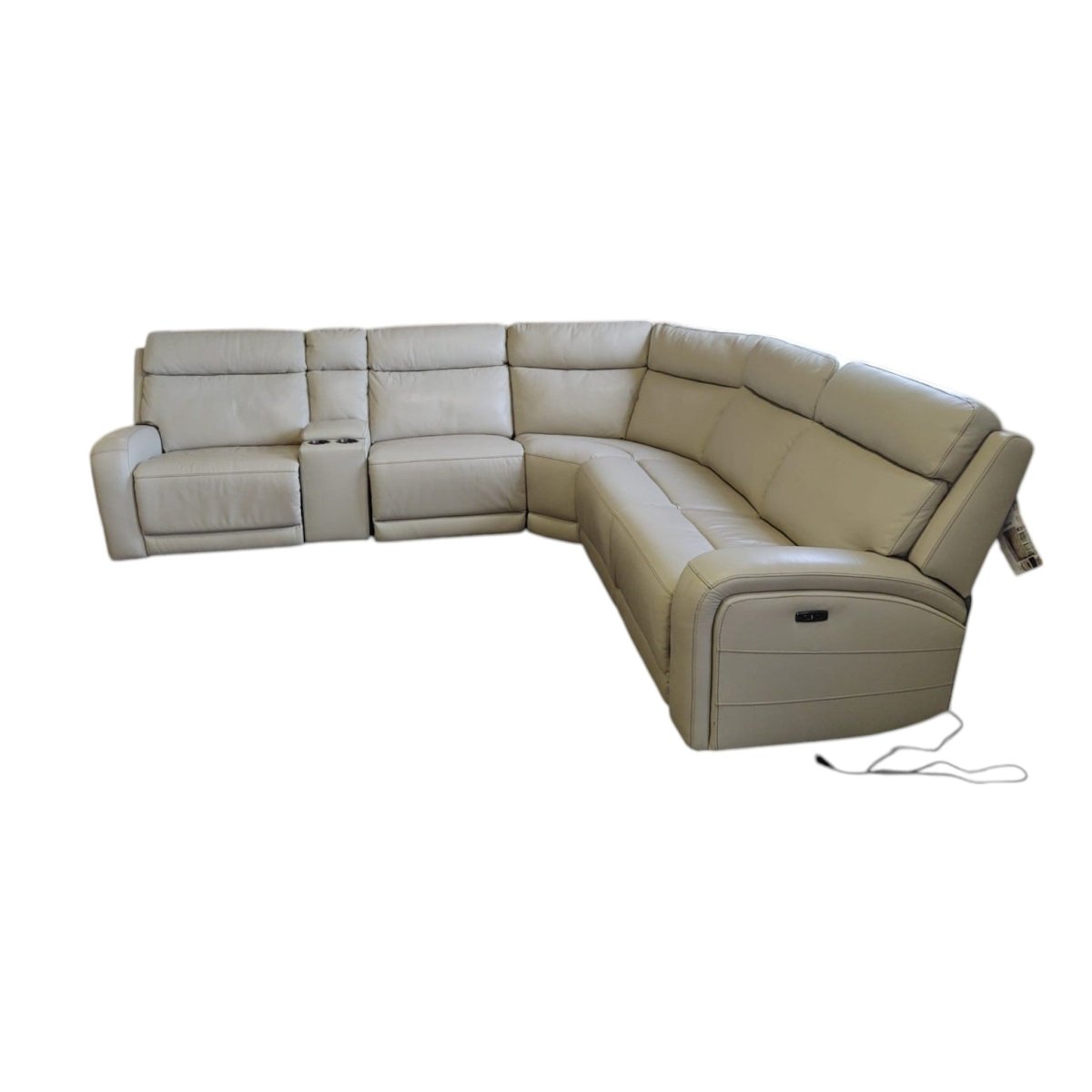 Gearhart 6 - Piece Leather Power Reclining Sectional with Power Headrests (ID U527834) - Living Room Furniture available at Alpine Outlets in Denver