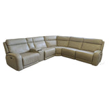 Gearhart 6 - Piece Leather Power Reclining Sectional with Power Headrests (ID U527834) - Living Room Furniture available at Alpine Outlets in Denver