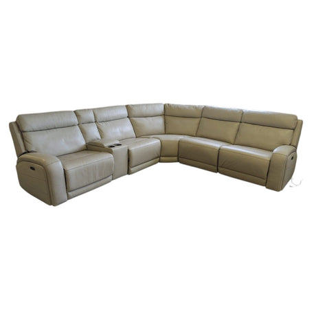 Gearhart 6 - Piece Leather Power Reclining Sectional with Power Headrests (ID U527834) - Living Room Furniture available at Alpine Outlets in Denver