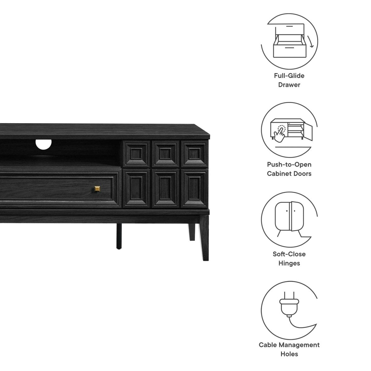 Geometric Panel TV Stand 59 Inch - TV Stands available at Alpine Outlets in Denver