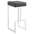 Gervase Square Bar Stool Grey and Chrome - Bar Stools available at Alpine Outlets in Denver