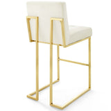 Glam Deco Performance Velvet Bar Stool – Gold Stainless Steel 42 Inch - Stools available at Alpine Outlets in Denver