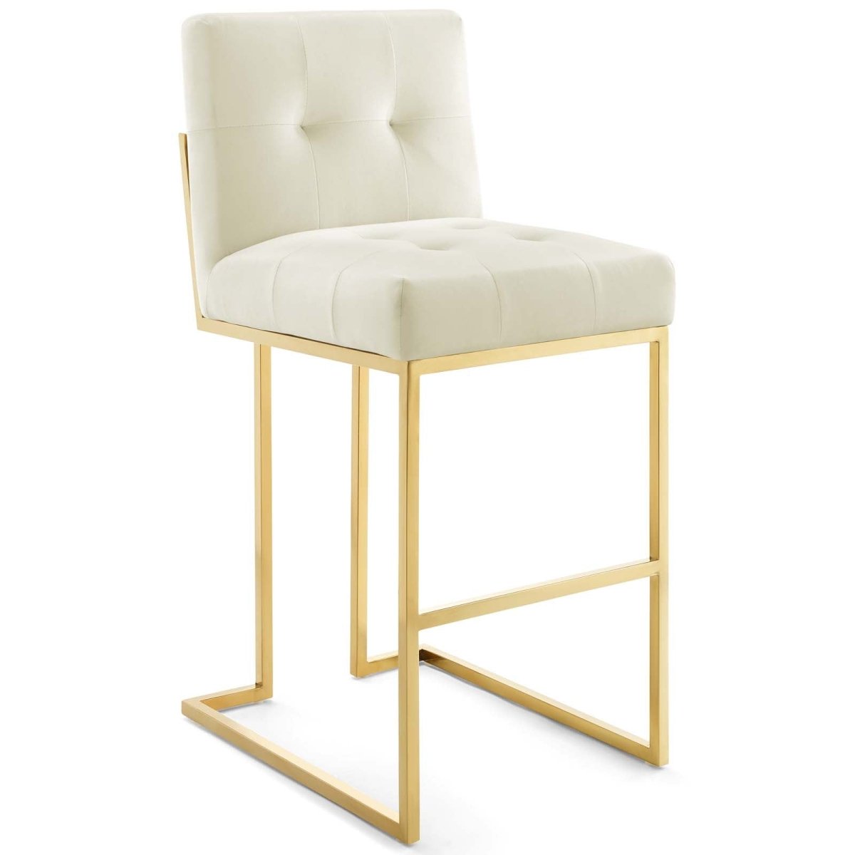 Glam Deco Performance Velvet Bar Stool – Gold Stainless Steel 42 Inch - Stools available at Alpine Outlets in Denver