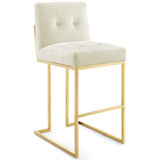 Glam Deco Performance Velvet Bar Stool – Gold Stainless Steel 42 Inch - Stools available at Alpine Outlets in Denver