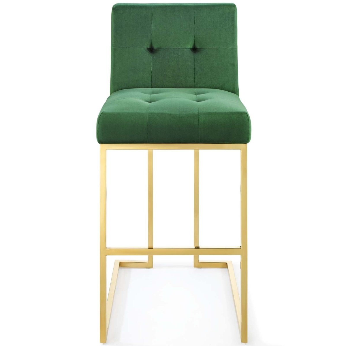 Glam Deco Performance Velvet Bar Stool – Gold Stainless Steel 42 Inch - Stools available at Alpine Outlets in Denver