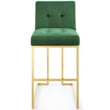 Glam Deco Performance Velvet Bar Stool – Gold Stainless Steel 42 Inch - Stools available at Alpine Outlets in Denver