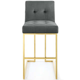 Glam Deco Performance Velvet Bar Stool – Gold Stainless Steel 42 Inch - Stools available at Alpine Outlets in Denver