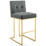 Glam Deco Performance Velvet Bar Stool – Gold Stainless Steel 42 Inch - Stools available at Alpine Outlets in Denver