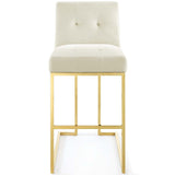 Glam Deco Performance Velvet Bar Stool – Gold Stainless Steel 42 Inch - Stools available at Alpine Outlets in Denver