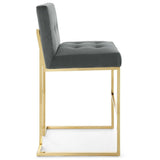 Glam Deco Performance Velvet Bar Stool – Gold Stainless Steel 42 Inch - Stools available at Alpine Outlets in Denver
