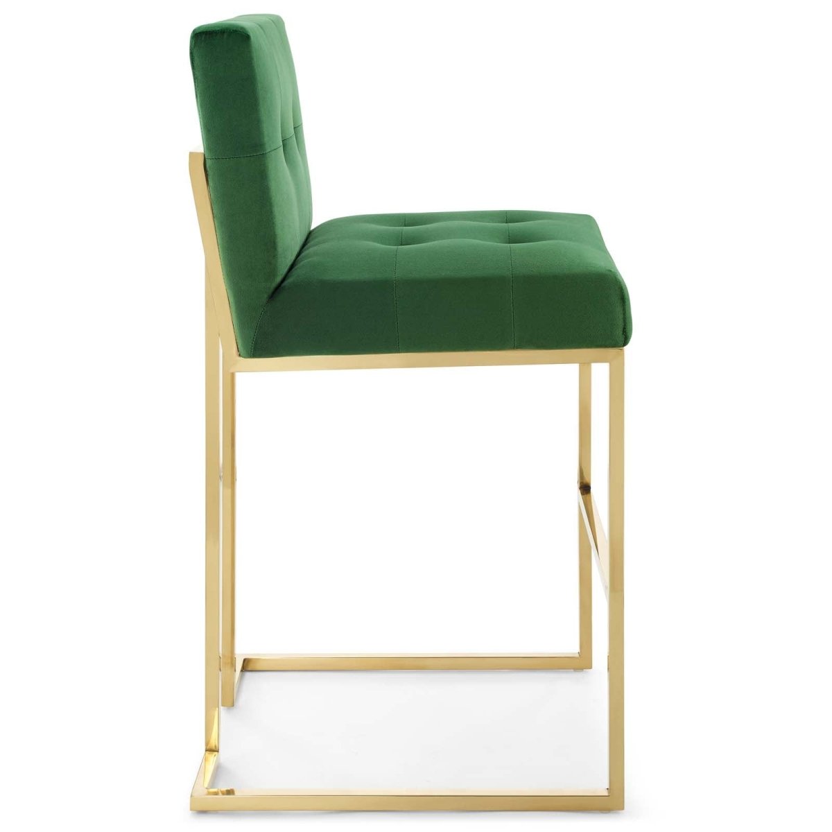 Glam Deco Performance Velvet Bar Stool – Gold Stainless Steel 42 Inch - Stools available at Alpine Outlets in Denver