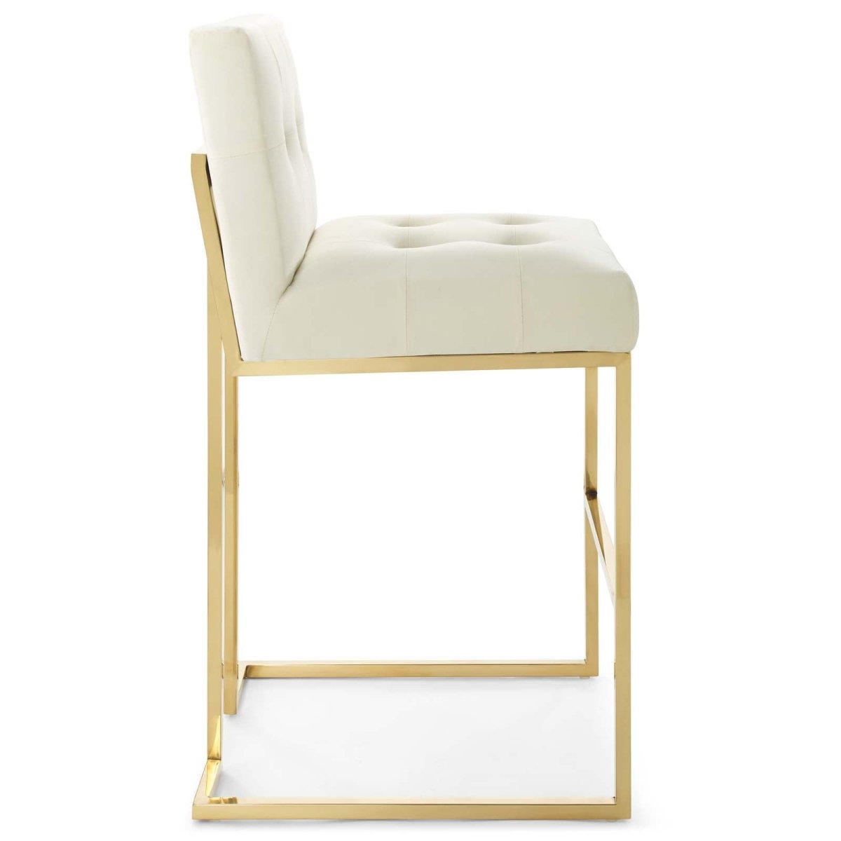 Glam Deco Performance Velvet Bar Stool – Gold Stainless Steel 42 Inch - Stools available at Alpine Outlets in Denver