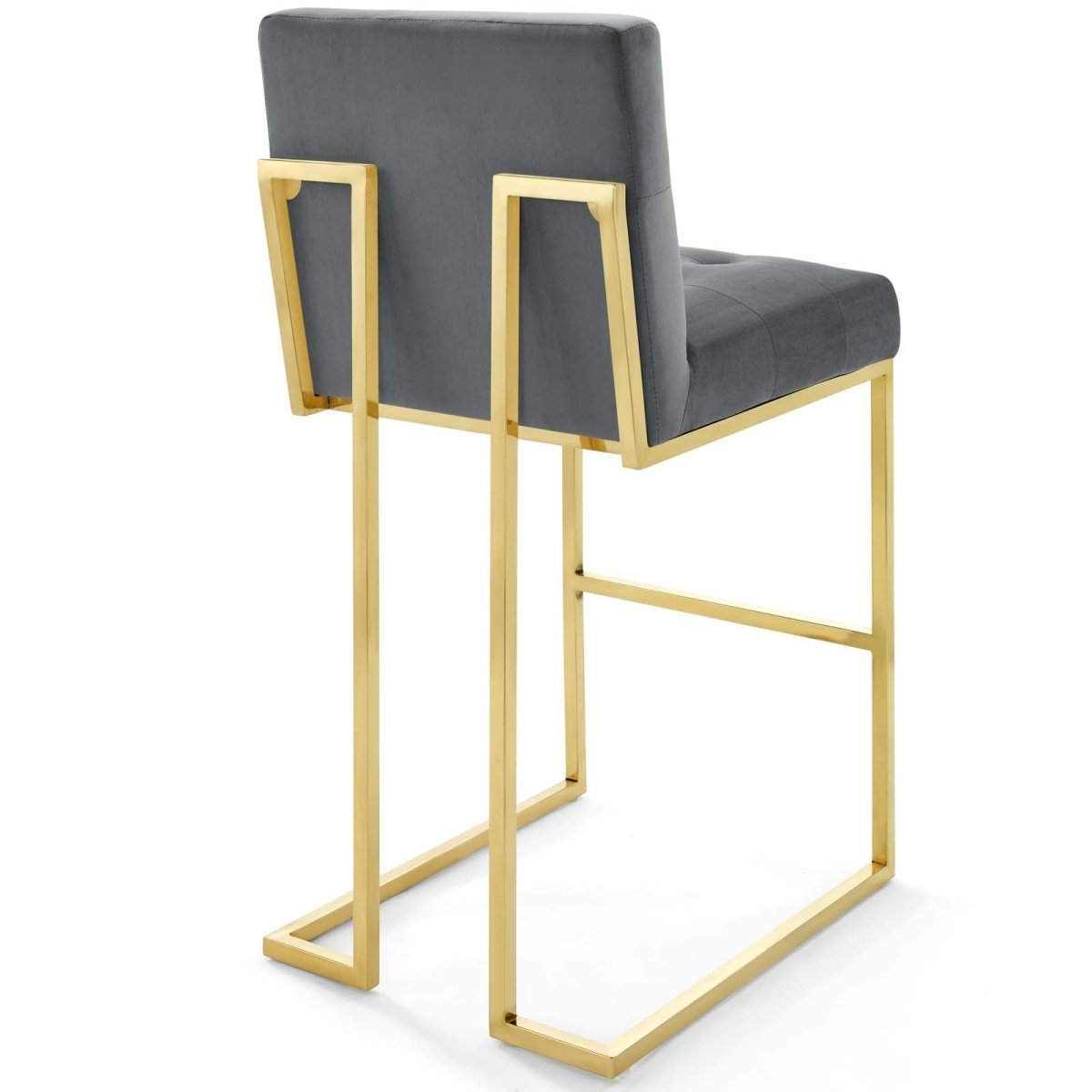 Glam Deco Performance Velvet Bar Stool – Gold Stainless Steel 42 Inch - Stools available at Alpine Outlets in Denver