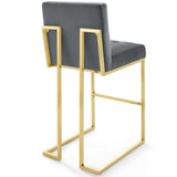 Glam Deco Performance Velvet Bar Stool – Gold Stainless Steel 42 Inch - Stools available at Alpine Outlets in Denver