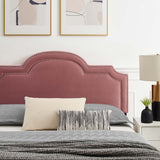 Glam Deco Performance Velvet King Platform Bed with Scalloped Headboard in Dusty Rose - Platform Bed available at Alpine Outlets in Denver