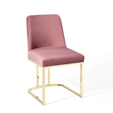Glam Deco Performance Velvet Sled Base Dining Side Chair - Dining Chairs available at Alpine Outlets in Denver