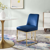 Glam Deco Performance Velvet Sled Base Dining Side Chair - Dining Chairs available at Alpine Outlets in Denver