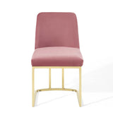 Glam Deco Performance Velvet Sled Base Dining Side Chair - Dining Chairs available at Alpine Outlets in Denver