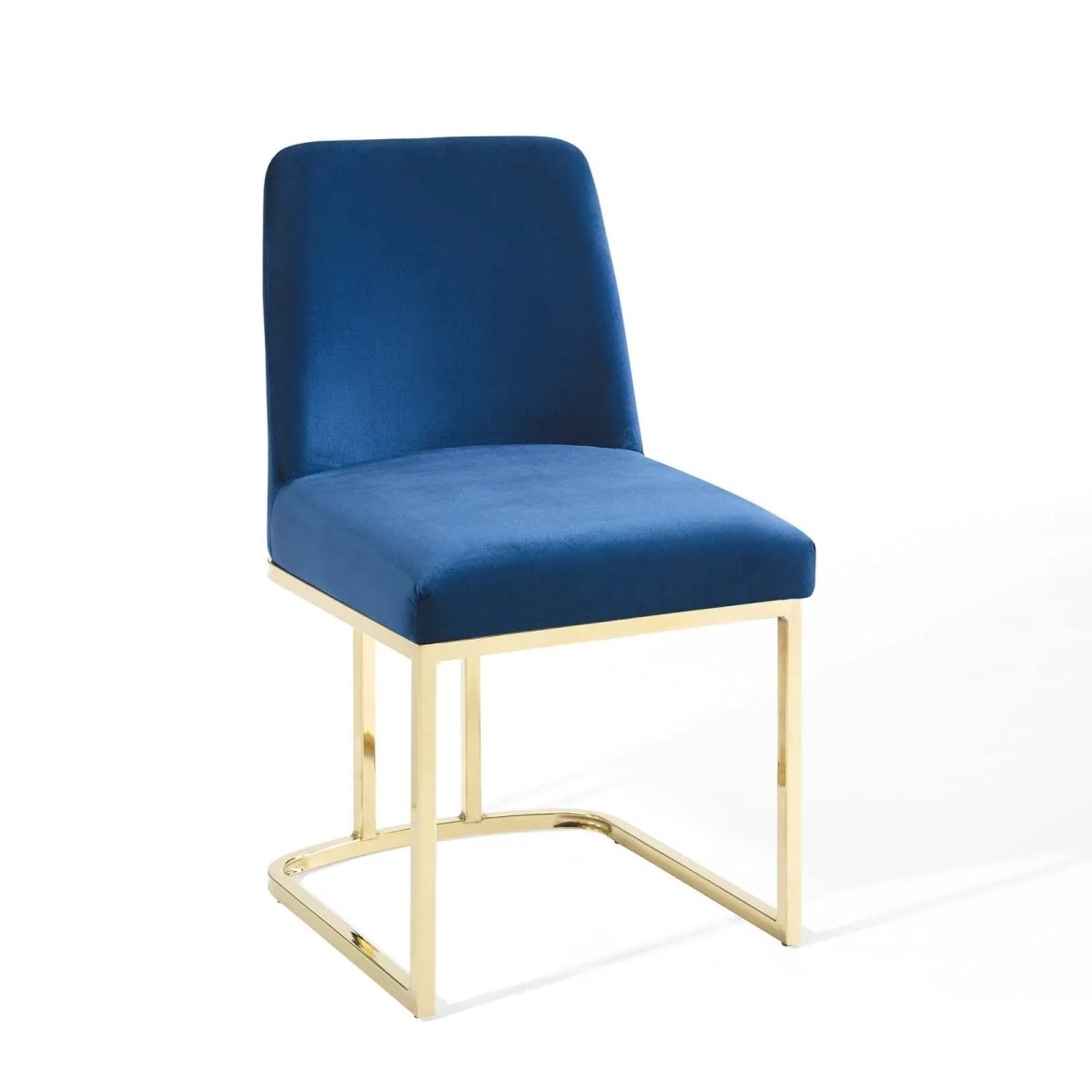 Glam Deco Performance Velvet Sled Base Dining Side Chair - Dining Chairs available at Alpine Outlets in Denver