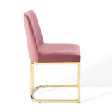 Glam Deco Performance Velvet Sled Base Dining Side Chair - Dining Chairs available at Alpine Outlets in Denver