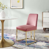 Glam Deco Performance Velvet Sled Base Dining Side Chair - Dining Chairs available at Alpine Outlets in Denver