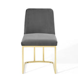 Glam Deco Performance Velvet Sled Base Dining Side Chair - Dining Chairs available at Alpine Outlets in Denver