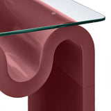 Glass Top Side Table with Wave Base – 17 Inch - End & Side Tables available at Alpine Outlets in Denver
