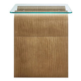 Glass Top Side Table with Wave Base – 17 Inch - End & Side Tables available at Alpine Outlets in Denver